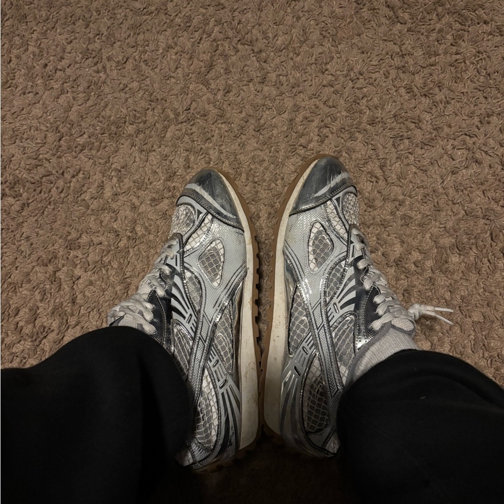 Bottega Veneta Silver and White Men’s Sneakers